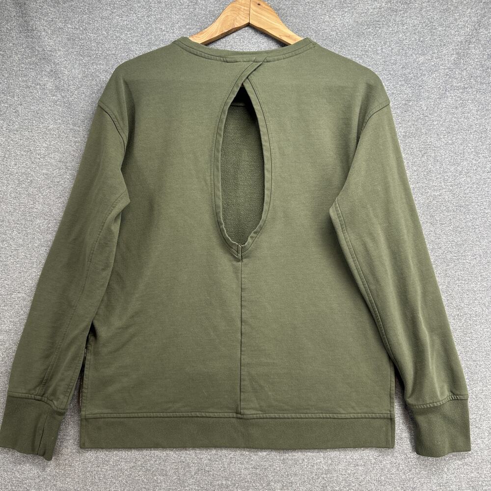 Victoria Sport Sweatshirt Womens Small Green Cutout Open Back Pullover Athletic